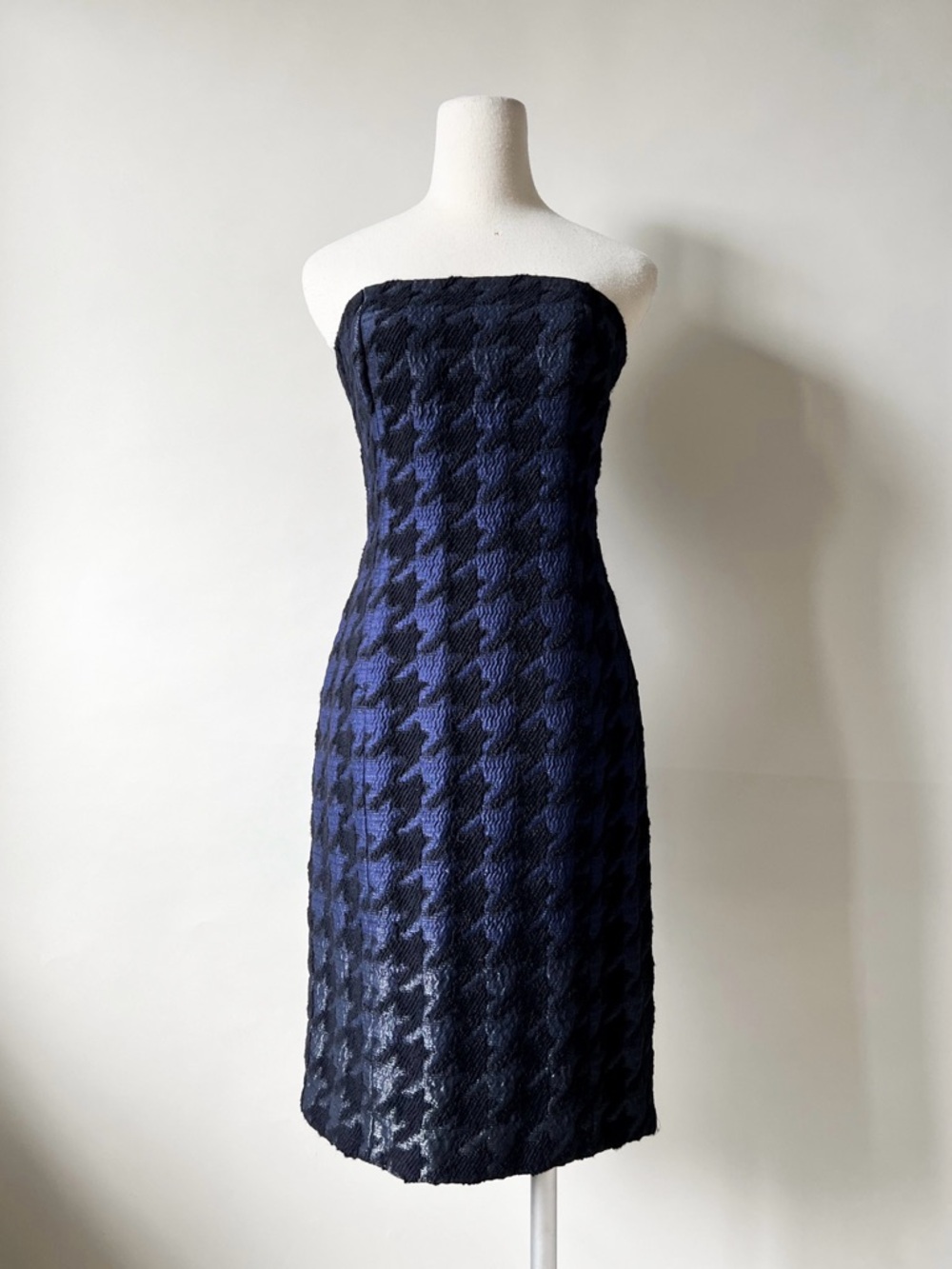 Ports 1961 Vintage Houndstooth Strapless Dress